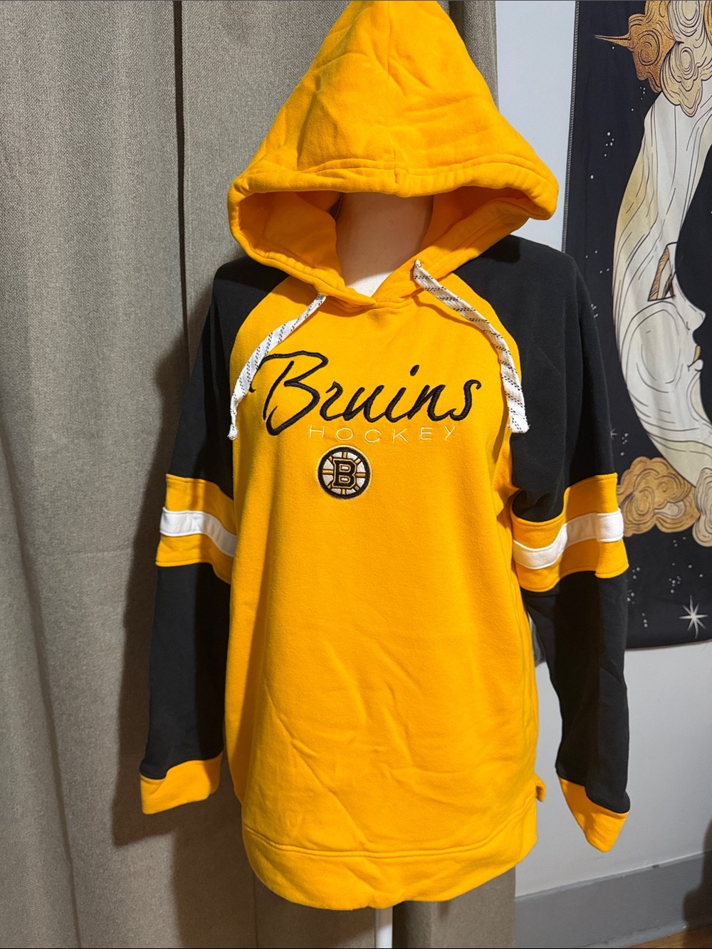 NHL Bruins Gold and Black Pullover Hoodie